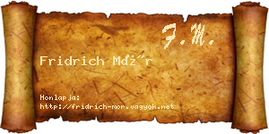 Fridrich Mór névjegykártya